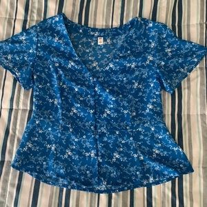 BP Deep V-Neck Printed Blouse